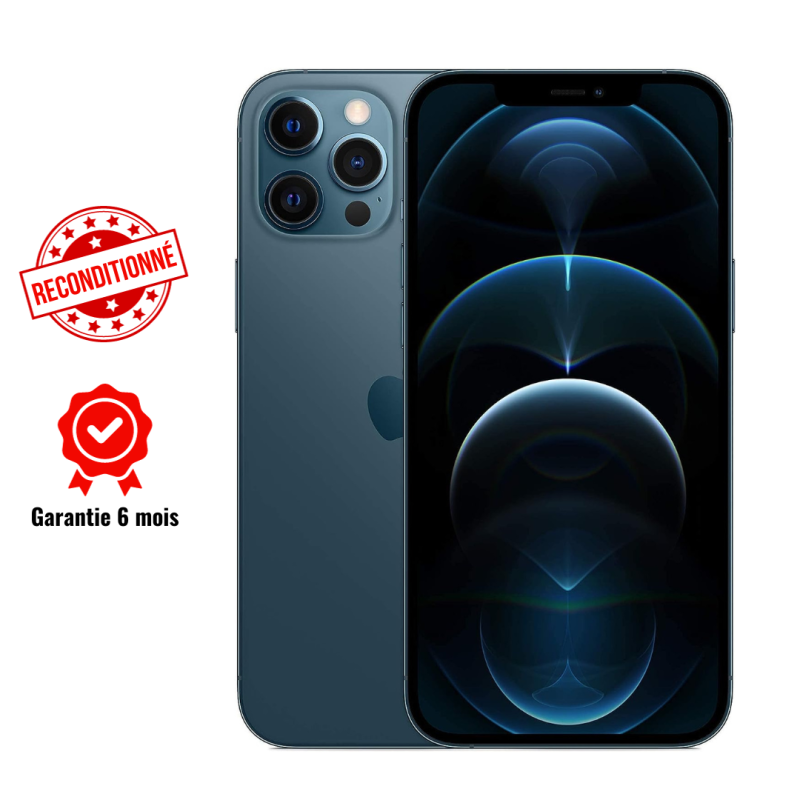 Apple iPhone 12 Pro Max, 256Go, Pacific Blue reconditionné Apple iPhone 12 Pro Max, 256Go, Pacific Blue reconditionné