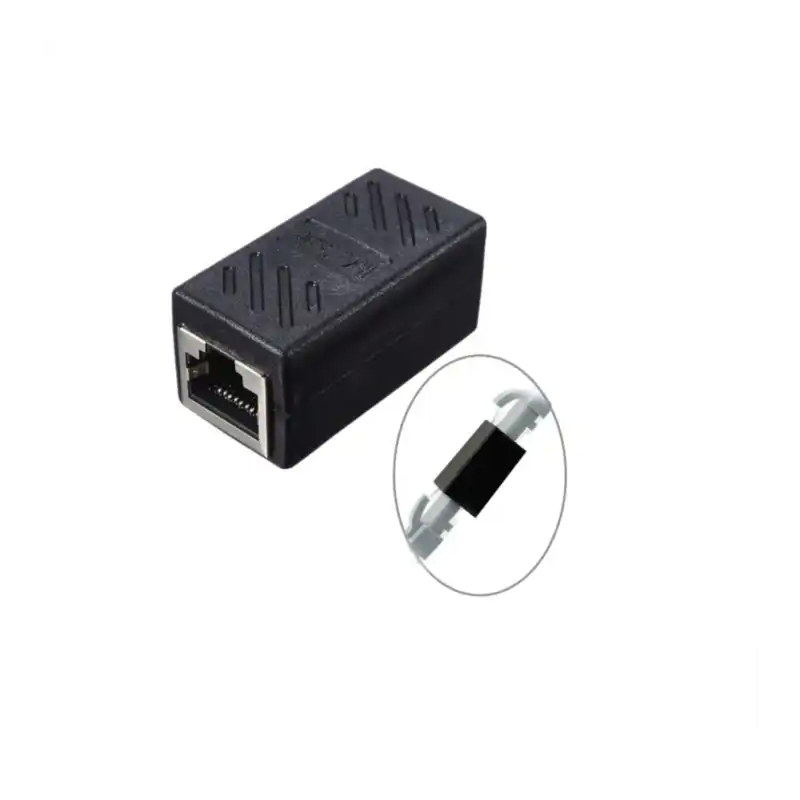 Connecteur de câble RJ45 blindé à double tête droit avec câble réseau à bande large Connecteur de câble RJ45 blindé à double tête droit avec câble réseau à bande large