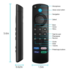Télécommande Fire TV Stick TENDODO L5B83G 3ème génération voix ABS, En plastique Et En Silicone