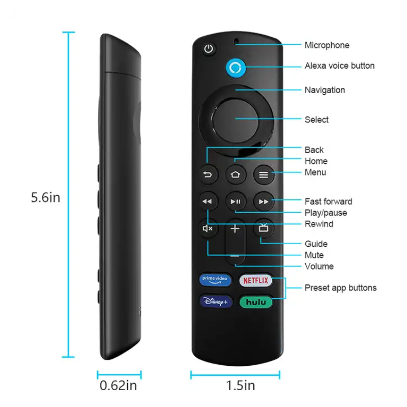 Télécommande Fire TV Stick L5B83G 3ème génération voix, plastique et en  Silicone