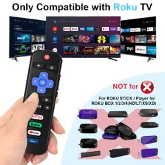 Télécommande pour Roku TV Compatible avec TCL Roku Hisense Onn Sharp Element witchhouse Philips Roku Smart TV