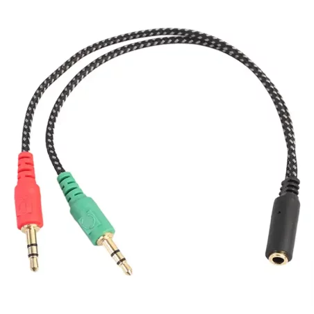 Écouteur Audio Mic Splitter Câble Adaptateur 2 Mâle à 1 Femelle 1 entrée à 2 sorties Stéréo Polybag Stock Aux Câble f