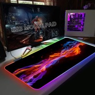 Grand tapis de souris de jeu RVB étendu RS-07 Base en caoutchouc antidérapant avec 14 modes d'éclairage