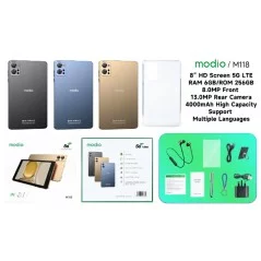 Tablette Modio M118 2 Sim 5G +Wifi 6Gb Ram / 256Gb Mémoire 8 Pouces