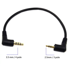 Prise stéréo Mono TRS TRRS Câble auxiliaire Angle 3.5mm 4 pôles à 2.5mm 3 pôles Casque stéréo