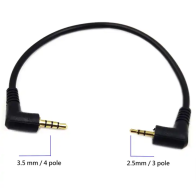 Prise stéréo Mono TRS TRRS Câble auxiliaire Angle 3.5mm 4 pôles à 2.5mm 3 pôles Casque stéréo