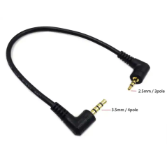 Prise stéréo Mono TRS TRRS Câble auxiliaire Angle 3.5mm 4 pôles à 2.5mm 3 pôles Casque stéréo