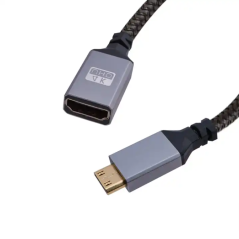 Câble en aluminium CA-195 4K 60Hz Mini HDTV vers HDTV femelle HDR 3D 18Gbps Compatible avec Camera caméscope