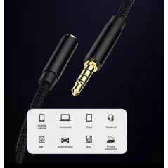 Câble d'extension Audio stéréo ZJ001MR 3.5mm, câble Jack Aux 3.5mm pour écouteurs de voiture, haut-parleur
