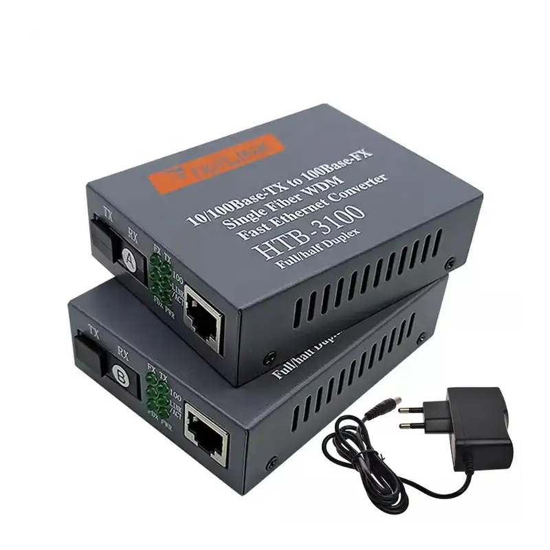 Convertisseur de média à Fiber optique 100M HTB 3100 20km convertisseur TX1310/RX1550nm SC Ethernet pour données Convertisseur de média à Fiber optique 100M HTB 3100 20km convertisseur TX1310/RX1550nm SC Ethernet pour données
