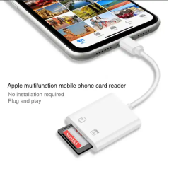Adaptateur de lecteur de carte 2 en 1 pour iPhone USB-C transfert de photos TF SD vers téléphone