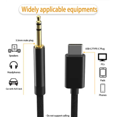 Câble adaptateur USB de Type C à 3.5mm, connecteur mâle pour casque Audio de voiture
