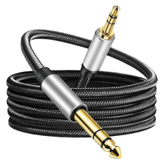 Câble audio Aux Jack 3.5mm à 6.35mm pour haut-parleur de voiture casque haut-parleur stéréo MP3/4 PC câble haut-parleur