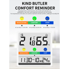 Thermomètre Hygromètre Numérique LCD | Indicateur de Confort & Horloge