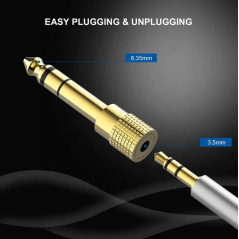 Adaptateur stéréo Jack 6.35MM, 1/4, 3.5MM vers 1/8 MM, femelle