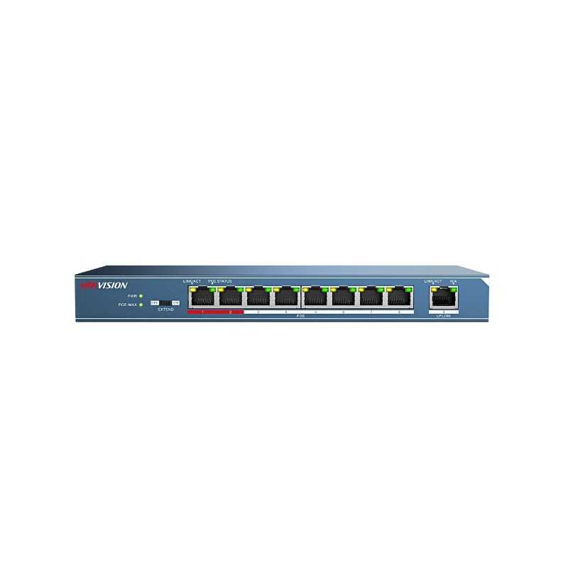 Switch Hikvision DS-3E0109P-E/M Fast Ethernet non administré 8 ports 5mp