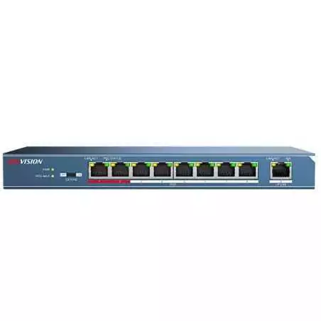 Switch Hikvision DS-3E0109P-E/M Fast Ethernet non administré 8 ports 5mp