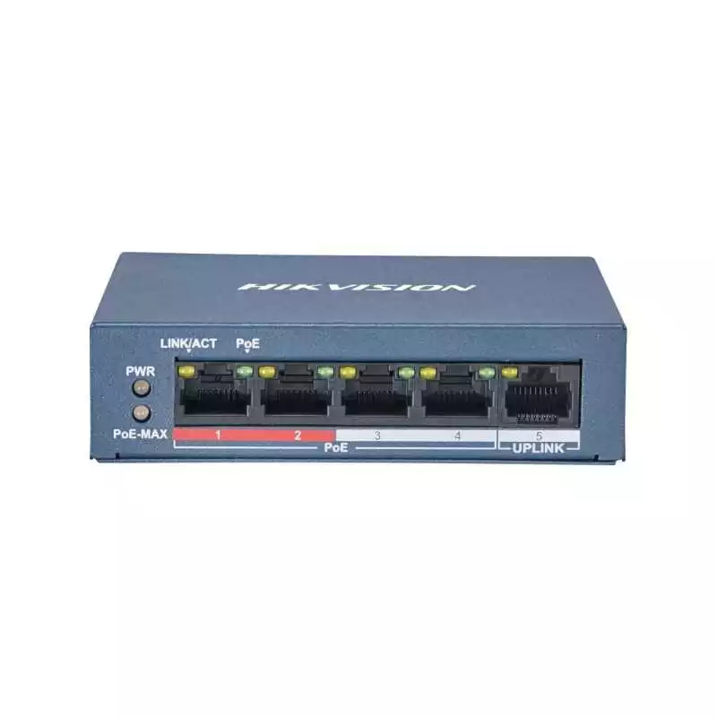 Switch Hikvision DS-3E0105P-E/M Fast Ethernet 4 ports 5MP