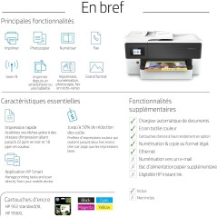 Imprimante Jet d'encre HP Officejet PRO 7720 couleur photocopie, scan, impression, A3, recto/verso, Wifi