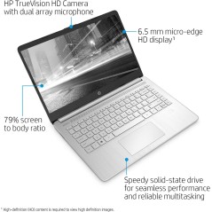 Ordinateur portable HP 15S-FQ5004NIA Intel Core i3-1215U 12th gen RAM 4Go SSD 256Go ecran 15.6 pouce HD LED Argent
