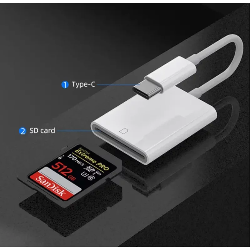 Adaptateur lecteur de carte mémoire 2 en 1 pour smartphone transfert de  photos TF SD