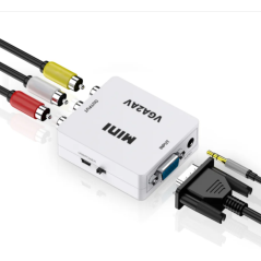 Adaptateur audio vidéo 1080P 60Hz RCA vers VGA pour vieux téléviseur