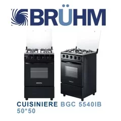 Cuisinière Bruhm BGC-55401B 4Feux 50X50 Noir