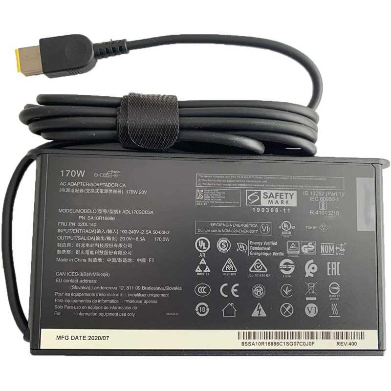 Adaptateur Secteur 170W P73 20V 8.5A pour ordinateur portable Lenovo Thinkpad SA10R16886 02DL140 ADL170SCC3A ADL170SLC3A Adaptateur Secteur 170W P73 20V 8.5A pour ordinateur portable Lenovo Thinkpad SA10R16886 02DL140 ADL170SCC3A ADL170SLC3A