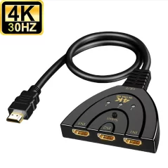 Répartiteur HD HDMI 3 ports 4K 3x1 1080P automatique 3 en 1 pour DVD HDTV Xbox PS3 PS4 PS5