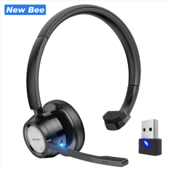 Casque Bluetooth sans fil NewBee BH60 avec microphone pour réunions en ligne