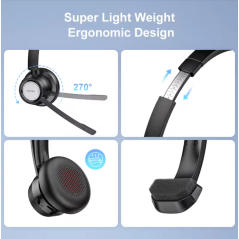 Casque Bluetooth sans fil NewBee BH60 avec microphone pour réunions en ligne