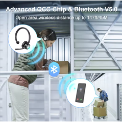Casque Bluetooth sans fil NewBee BH60 avec microphone pour réunions en ligne