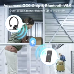 Casque Bluetooth sans fil NewBee BH60 avec microphone pour réunions en ligne