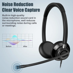 Casque filaire avec Microphone NewBee H361 pour Professionnel Téléphone Ordinateur
