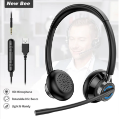 Casque filaire avec Microphone NewBee H361 pour Professionnel Téléphone Ordinateur