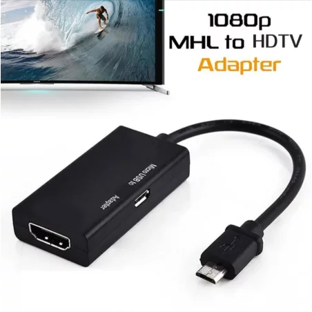Adaptateur Micro USB vers hdmi, 1080P, pour vidéo et graphique