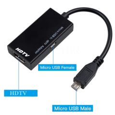 Adaptateur Micro USB vers hdmi, 1080P, pour vidéo et graphique
