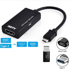 Adaptateur Micro USB vers hdmi, 1080P, pour vidéo et graphique
