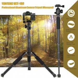 Yunteng VCT-190 | Trépied de Voyage Ultra-Compact en Aluminium à 5 Sections