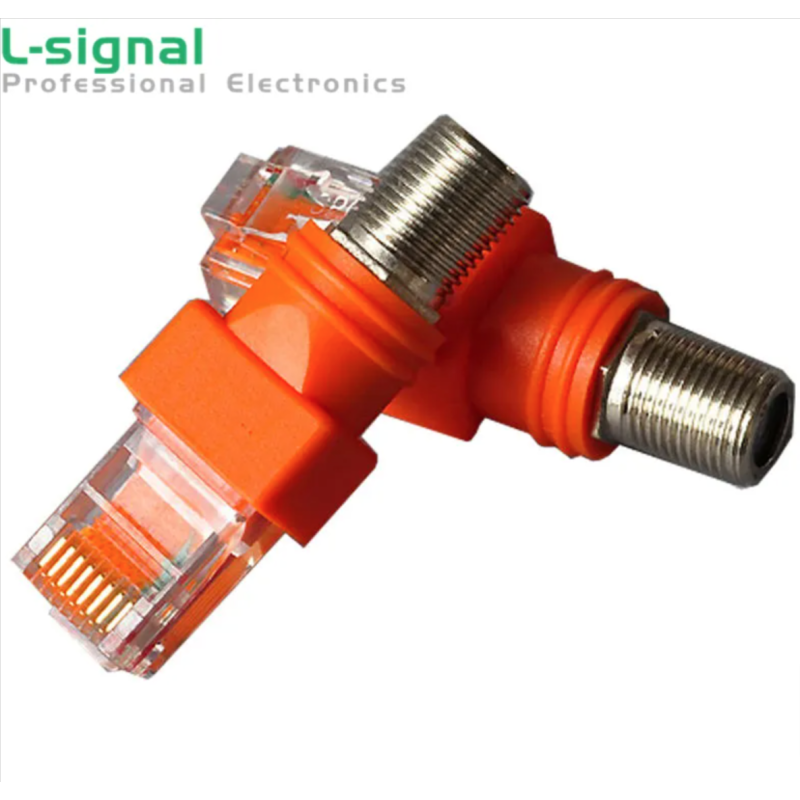 Connecteur RF femelle à RJ45 mâle Type RG6, coupleur à baril Coaxial Connecteur RF femelle à RJ45 mâle Type RG6, coupleur à baril Coaxial