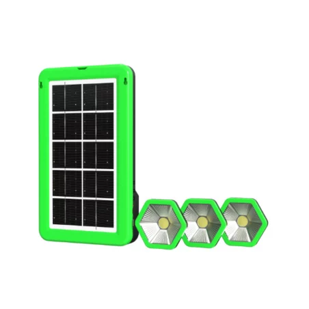Kit de lumière solaire extérieure Portable SARODA SP10-16B avec plusieurs interfaces de sortie
