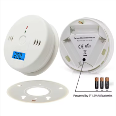 Alarme de monoxyde de carbone blanc alimentée par batterie