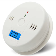 Alarme de monoxyde de carbone blanc alimentée par batterie