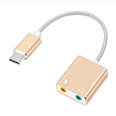 Carte son USB externe Type-C vers casque audio USB stéréo 3D pour Mac OS X Windows