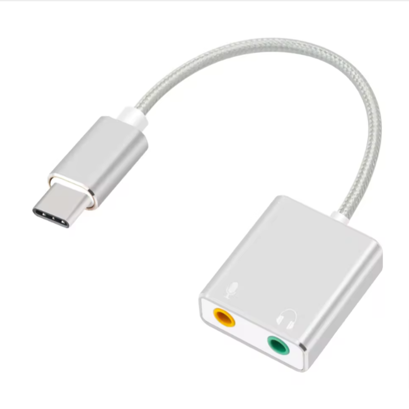 Carte son USB externe Type-C vers casque audio USB stéréo 3D pour Mac OS X Windows Carte son USB externe Type-C vers casque audio USB stéréo 3D pour Mac OS X Windows