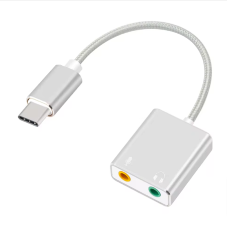 Carte son USB externe Type-C vers casque audio USB stéréo 3D pour Mac OS X Windows