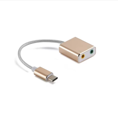 Carte son USB externe Type-C vers casque audio USB stéréo 3D pour Mac OS X Windows