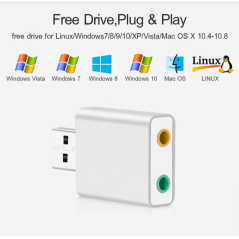 Carte son stéréo externe 3D virtuelle 7.1 canaux