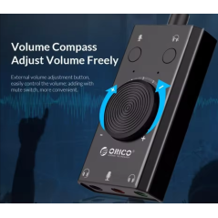 Carte son stéréo micro haut-parleur casque prise audio 3.5mm interrupteur muet réglage du Volume