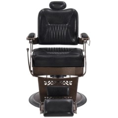 Chaise de barbier vintage en métal lourd RS-BC8754 inclinaison fauteuil de salon de beauté et de spa noir